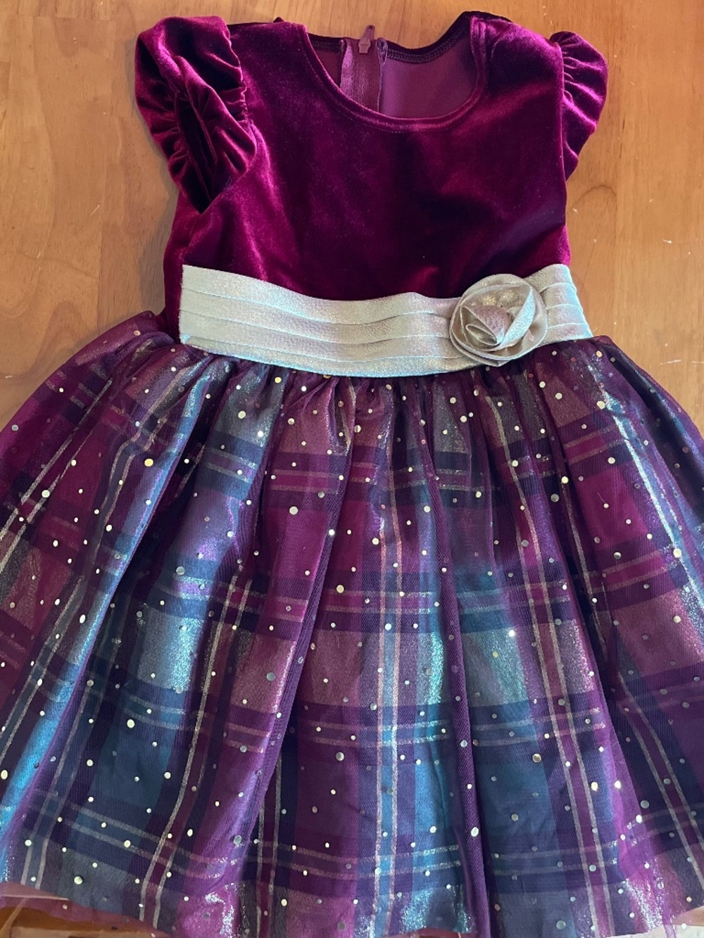 3T Purple and flannel dress